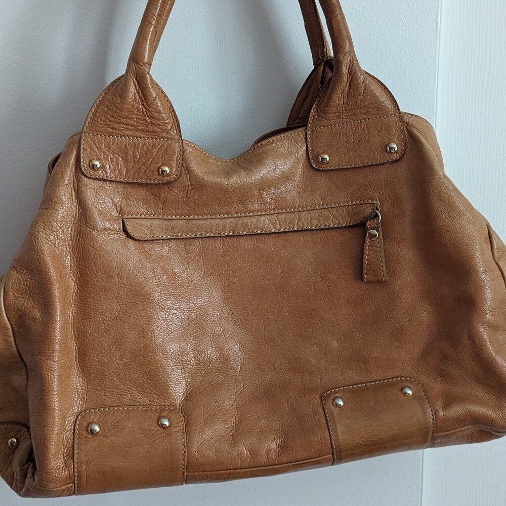 Brazilian tan genuine leather handbag